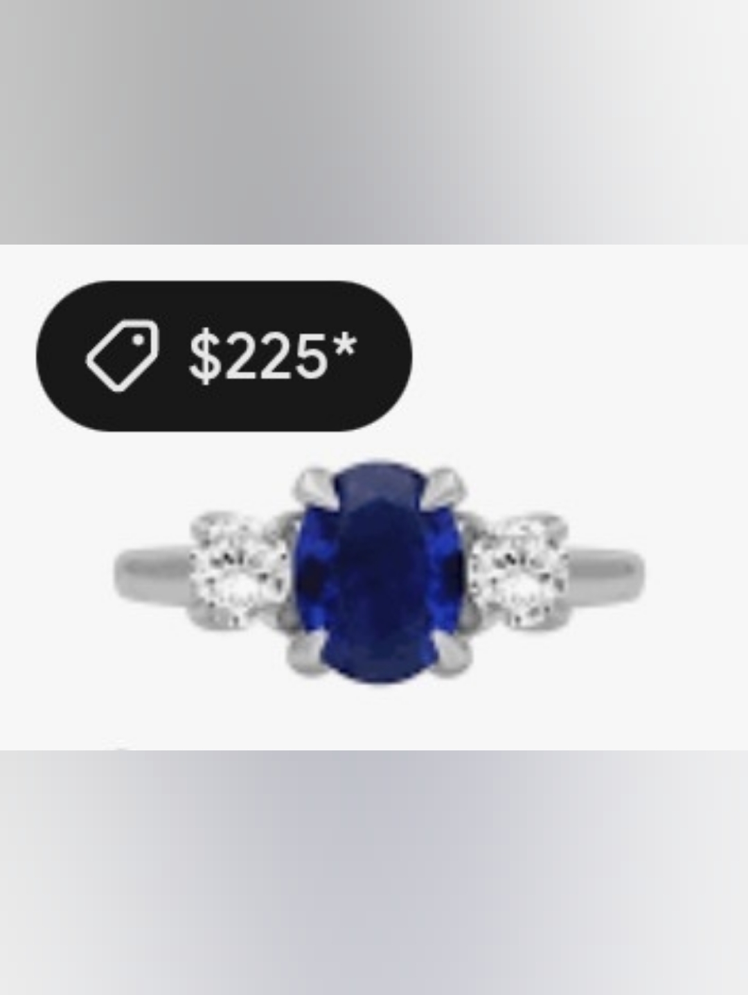 Womens Blue Sapphire Sterling Silver And Diamond Promise Ring Size 9 125$